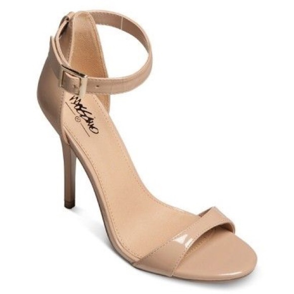 Mossimo Pamela Beige Taupe Nude Patent Heels 6
